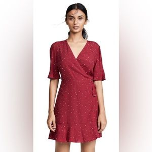Rails Aime Polkadot Mini Wrap Dress, Red, Size XS, NWOT